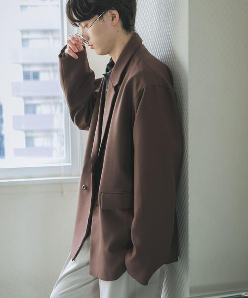 SENSE OF PLACE by URBAN RESEARCH（センスオブプレイスバイアーバンリサーチ）の「『撥水/防花粉』SKIN Proofダブルテーラードジャケット（その他アウター・メンズ・ブラウン/ブラック/ブルー・LARGE/MEDIUM）」の19枚目の写真