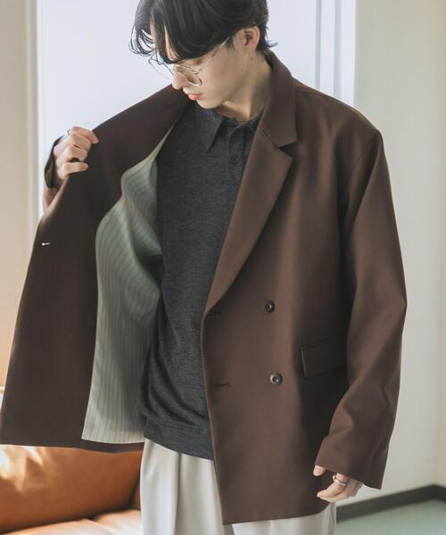 SENSE OF PLACE by URBAN RESEARCH（センスオブプレイスバイアーバンリサーチ）の「『撥水/防花粉』SKIN Proofダブルテーラードジャケット（その他アウター・メンズ・ブラウン/ブラック/ブルー・LARGE/MEDIUM）」の20枚目の写真