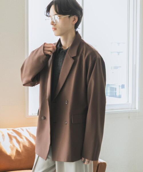 SENSE OF PLACE by URBAN RESEARCH（センスオブプレイスバイアーバンリサーチ）の「『撥水/防花粉』SKIN Proofダブルテーラードジャケット（その他アウター・メンズ・ブラウン/ブラック/ブルー・LARGE/MEDIUM）」の22枚目の写真