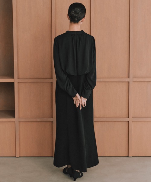 kaene（カエン）の「シフォンドッキングマーメイドワンピース / 101163［ブラック：ブラックフォーマル対応］冠婚葬祭 礼服 喪服 入学式 卒業式 七五三 お宮参り（ドレス・レディース・ブラック・S/M/L）」の3枚目の写真