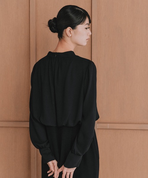 kaene（カエン）の「シフォンドッキングマーメイドワンピース / 101163［ブラック：ブラックフォーマル対応］冠婚葬祭 礼服 喪服 入学式 卒業式 七五三 お宮参り（ドレス・レディース・ブラック・S/M/L）」の5枚目の写真