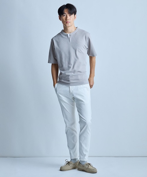 UNION STATION（ユニオンステーション）の「ミニワッフルキーネックレイヤードTシャツ（Tシャツ/カットソー・メンズ・チャコールグレー/ネイビー/ブルー/グレー/カーキ・L/M/LL）」の18枚目の写真