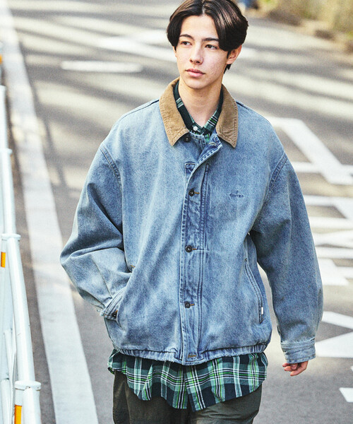 NAUTICA(ノーティカ)の「NAUTICA/ノーティカ 襟コーデュロイ デニム ワークジャケット/デニムブルゾン(デニムジャケット・メンズ・チャコールグレー/ブルー・MEDIUM/X-LARGE/LARGE)」の2枚目の写真