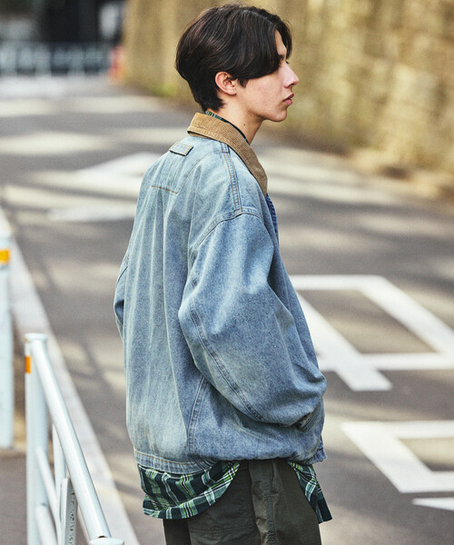 NAUTICA(ノーティカ)の「NAUTICA/ノーティカ 襟コーデュロイ デニム ワークジャケット/デニムブルゾン(デニムジャケット・メンズ・チャコールグレー/ブルー・MEDIUM/X-LARGE/LARGE)」の8枚目の写真