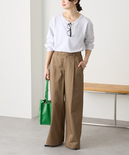 RIVE DROITE（リヴドロワ）の「予約【A・MONN(アモン)】スムースワイドパンツ（その他パンツ・レディース・ベージュ/ブラウン・38/36）」の4枚目の写真