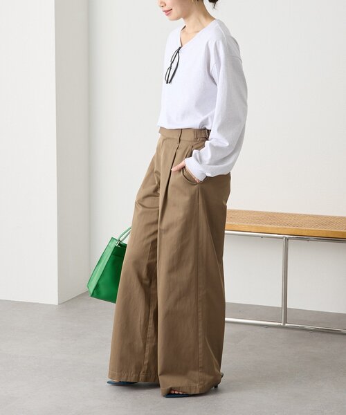 RIVE DROITE（リヴドロワ）の「予約【A・MONN(アモン)】スムースワイドパンツ（その他パンツ・レディース・ベージュ/ブラウン・38/36）」の5枚目の写真