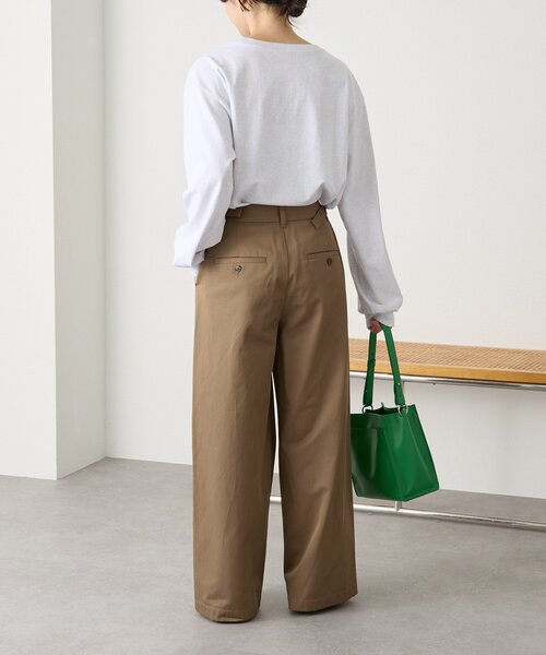 RIVE DROITE（リヴドロワ）の「予約【A・MONN(アモン)】スムースワイドパンツ（その他パンツ・レディース・ベージュ/ブラウン・38/36）」の6枚目の写真