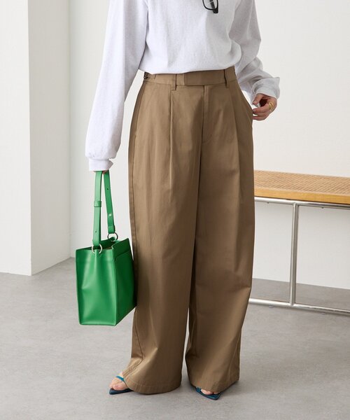 RIVE DROITE（リヴドロワ）の「予約【A・MONN(アモン)】スムースワイドパンツ（その他パンツ・レディース・ベージュ/ブラウン・38/36）」の8枚目の写真