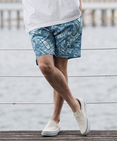 CAMBIO(カンビオ)の「mp14673-Lightweight Fabric Classic Paisley Short Pants ショートパンツ(CAM26SS-004)(その他パンツ・メンズ・ブラック/ブルー/チャコール・L/M/S)」の4枚目の写真