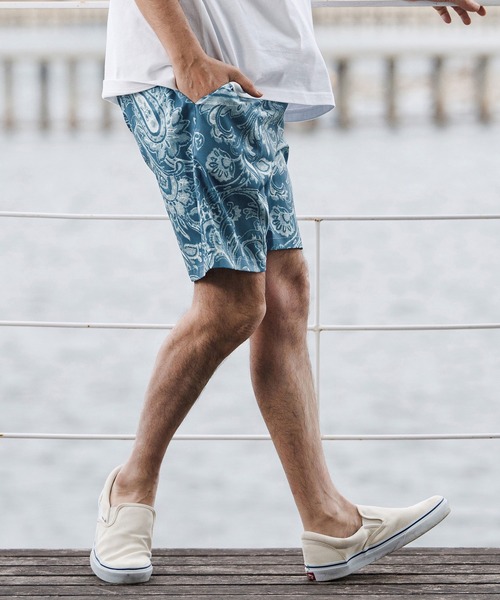 CAMBIO(カンビオ)の「mp14673-Lightweight Fabric Classic Paisley Short Pants ショートパンツ(CAM26SS-004)(その他パンツ・メンズ・ブラック/ブルー/チャコール・L/M/S)」の5枚目の写真