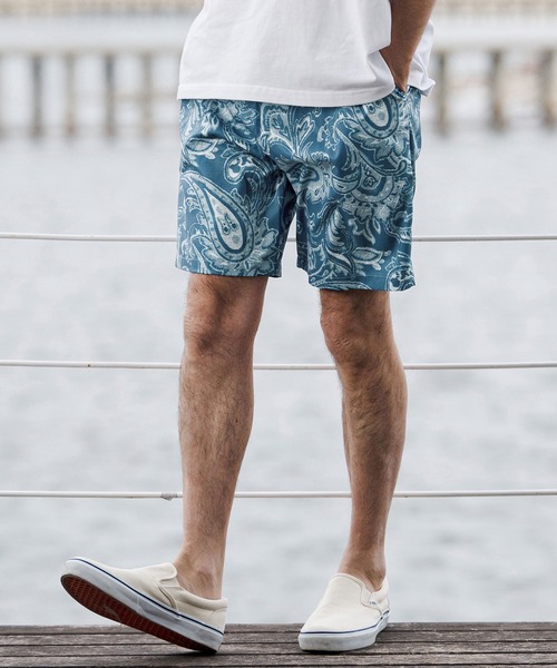 CAMBIO(カンビオ)の「mp14673-Lightweight Fabric Classic Paisley Short Pants ショートパンツ(CAM26SS-004)(その他パンツ・メンズ・ブラック/ブルー/チャコール・L/M/S)」の6枚目の写真