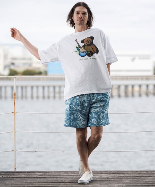CAMBIO(カンビオ)の「mp14673-Lightweight Fabric Classic Paisley Short Pants ショートパンツ(CAM26SS-004)(その他パンツ・メンズ・ブラック/ブルー/チャコール・L/M/S)」の8枚目の写真