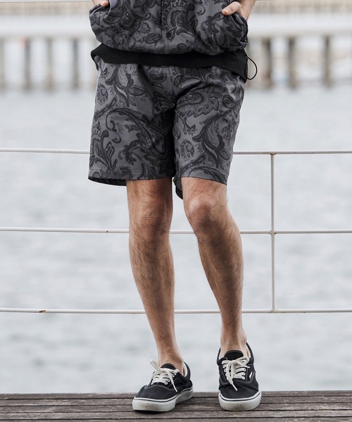 CAMBIO(カンビオ)の「mp14673-Lightweight Fabric Classic Paisley Short Pants ショートパンツ(CAM26SS-004)(その他パンツ・メンズ・ブラック/ブルー/チャコール・L/M/S)」の10枚目の写真