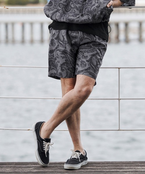 CAMBIO(カンビオ)の「mp14673-Lightweight Fabric Classic Paisley Short Pants ショートパンツ(CAM26SS-004)(その他パンツ・メンズ・ブラック/ブルー/チャコール・L/M/S)」の12枚目の写真