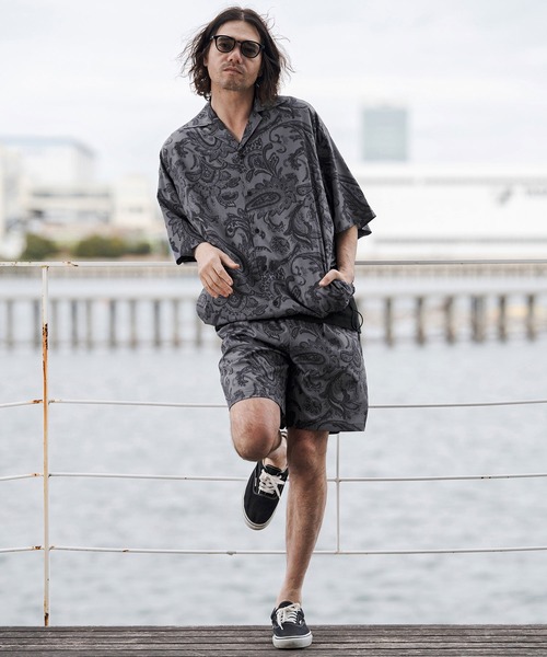 CAMBIO(カンビオ)の「mp14673-Lightweight Fabric Classic Paisley Short Pants ショートパンツ(CAM26SS-004)(その他パンツ・メンズ・ブラック/ブルー/チャコール・L/M/S)」の14枚目の写真