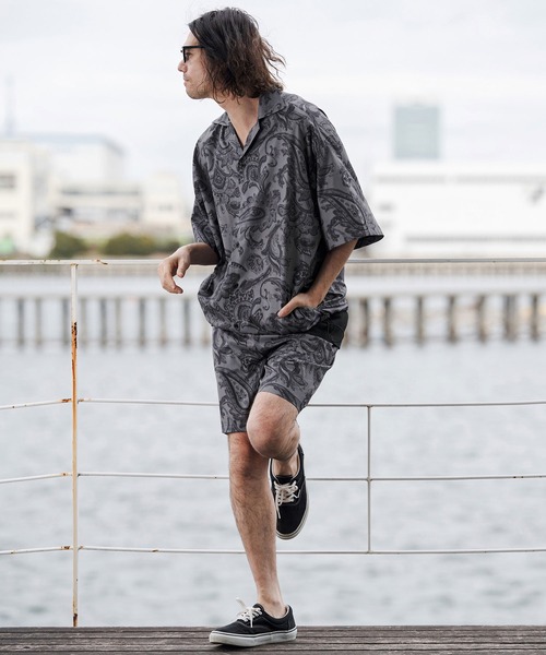 CAMBIO(カンビオ)の「mp14673-Lightweight Fabric Classic Paisley Short Pants ショートパンツ(CAM26SS-004)(その他パンツ・メンズ・ブラック/ブルー/チャコール・L/M/S)」の15枚目の写真