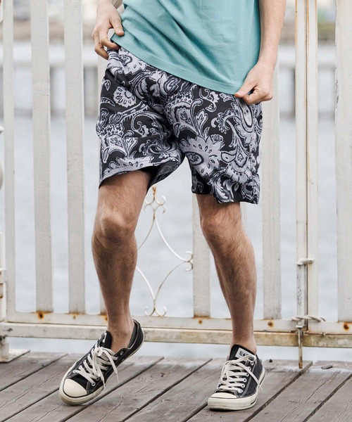 CAMBIO(カンビオ)の「mp14673-Lightweight Fabric Classic Paisley Short Pants ショートパンツ(CAM26SS-004)(その他パンツ・メンズ・ブラック/ブルー/チャコール・L/M/S)」の16枚目の写真