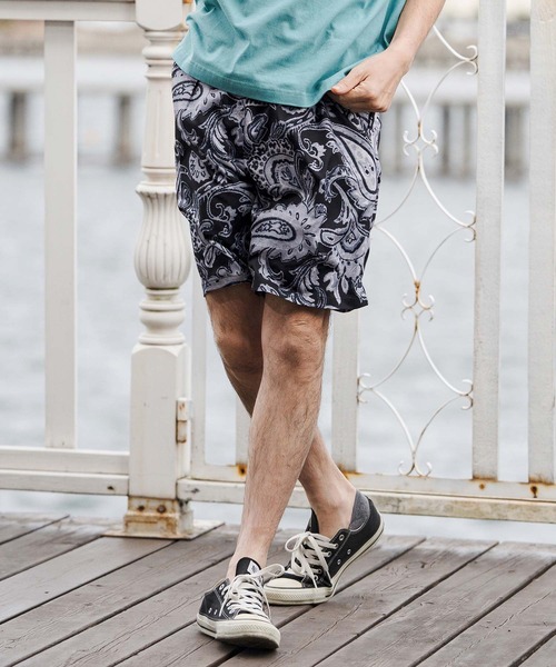 CAMBIO(カンビオ)の「mp14673-Lightweight Fabric Classic Paisley Short Pants ショートパンツ(CAM26SS-004)(その他パンツ・メンズ・ブラック/ブルー/チャコール・L/M/S)」の17枚目の写真