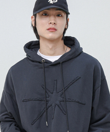 MODERMENT（モダーメント）の「アプリケウォッシュドオーバーサイズフードパーカー[チャコール]（パーカー）」