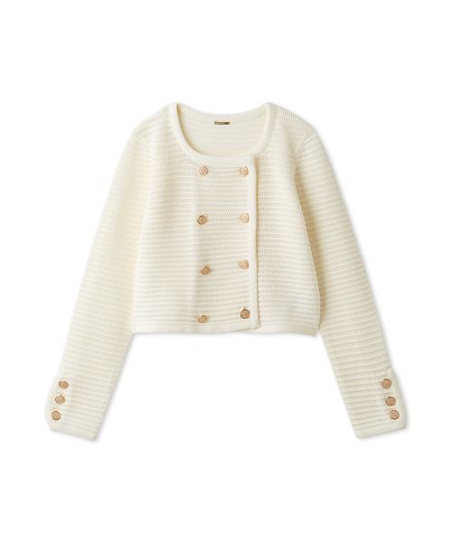 SNIDEL（スナイデル）の「クロシェライクカーディガン（カーディガン/ボレロ・レディース・ネイビー/アイボリー/その他・F）」の2枚目の写真