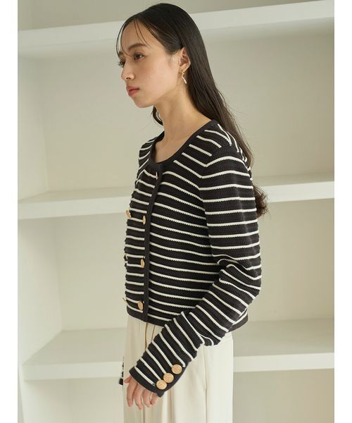 SNIDEL（スナイデル）の「クロシェライクカーディガン（カーディガン/ボレロ・レディース・ネイビー/アイボリー/その他・F）」の13枚目の写真