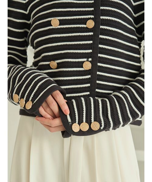 SNIDEL（スナイデル）の「クロシェライクカーディガン（カーディガン/ボレロ・レディース・ネイビー/アイボリー/その他・F）」の15枚目の写真