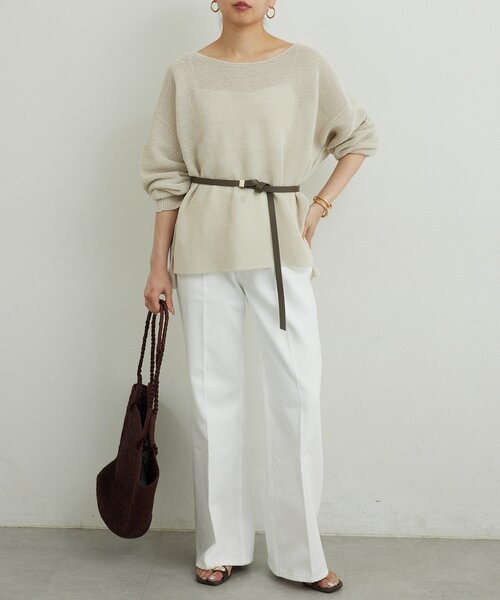 GALLARDAGALANTE(ガリャルダガランテ)の「センタークリースフレアデニム(デニムパンツ・レディース・ブルー/ホワイト・0/1/2)」の8枚目の写真