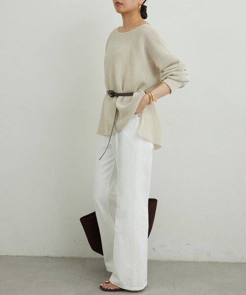 GALLARDAGALANTE(ガリャルダガランテ)の「センタークリースフレアデニム(デニムパンツ・レディース・ブルー/ホワイト・0/1/2)」の7枚目の写真