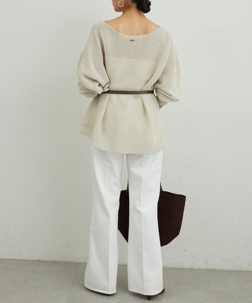 GALLARDAGALANTE(ガリャルダガランテ)の「センタークリースフレアデニム(デニムパンツ・レディース・ブルー/ホワイト・0/1/2)」の6枚目の写真