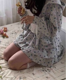 AS KNOW AS plus | 〇アソート柄ティアードフリルミニスカート(花柄・ドット・ビジュー）セットアップ対応(スカート)