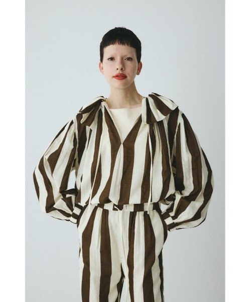 HeRIN.CYE(ヘリンドットサイ)の「Stripe gauze blouse ストライプガーゼブラウス(シャツ/ブラウス・レディース・ブルー系その他3/ブラウン系その他・FREE)」の2枚目の写真