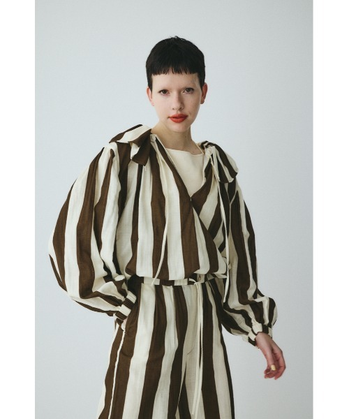 HeRIN.CYE(ヘリンドットサイ)の「Stripe gauze blouse ストライプガーゼブラウス(シャツ/ブラウス・レディース・ブルー系その他3/ブラウン系その他・FREE)」の3枚目の写真