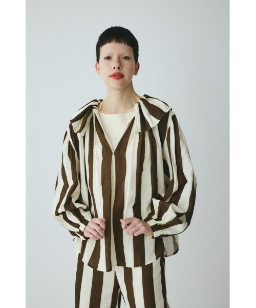 HeRIN.CYE(ヘリンドットサイ)の「Stripe gauze blouse ストライプガーゼブラウス(シャツ/ブラウス・レディース・ブルー系その他3/ブラウン系その他・FREE)」の4枚目の写真