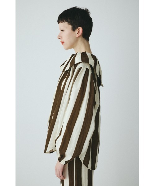 HeRIN.CYE(ヘリンドットサイ)の「Stripe gauze blouse ストライプガーゼブラウス(シャツ/ブラウス・レディース・ブルー系その他3/ブラウン系その他・FREE)」の5枚目の写真