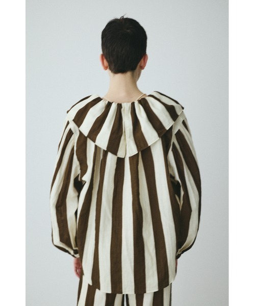 HeRIN.CYE(ヘリンドットサイ)の「Stripe gauze blouse ストライプガーゼブラウス(シャツ/ブラウス・レディース・ブルー系その他3/ブラウン系その他・FREE)」の6枚目の写真