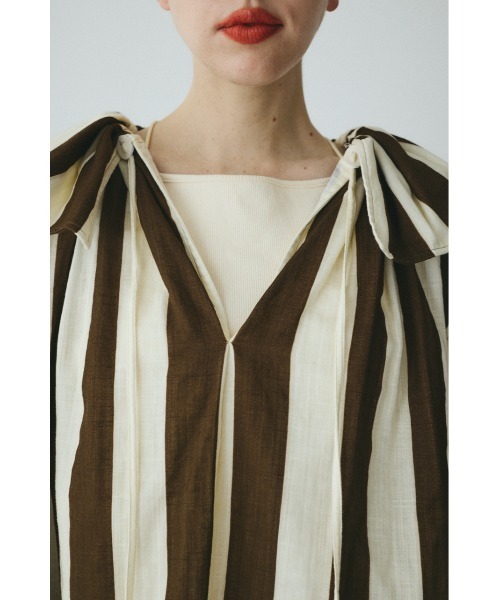 HeRIN.CYE(ヘリンドットサイ)の「Stripe gauze blouse ストライプガーゼブラウス(シャツ/ブラウス・レディース・ブルー系その他3/ブラウン系その他・FREE)」の7枚目の写真
