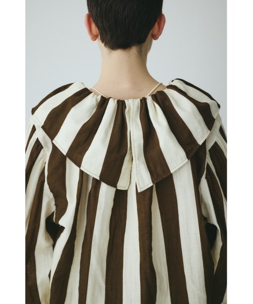 HeRIN.CYE(ヘリンドットサイ)の「Stripe gauze blouse ストライプガーゼブラウス(シャツ/ブラウス・レディース・ブルー系その他3/ブラウン系その他・FREE)」の8枚目の写真