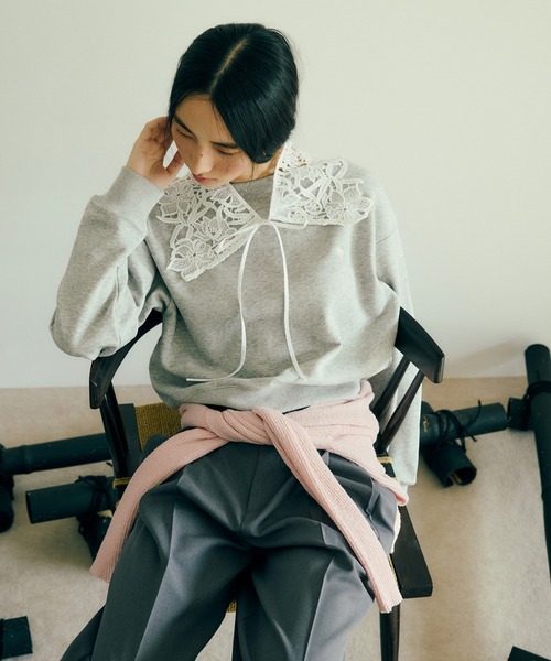 POLO BCS（ポロ ビーシーエス）の「【POLO BCS】オフショルスウェットトップス/WEB限定カラー（スウェット・レディース・ピンク/ネイビー/ライトグレー/キナリ・FREE）」の12枚目の写真