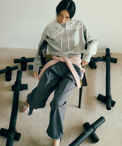 POLO BCS（ポロ ビーシーエス）の「【POLO BCS】オフショルスウェットトップス/WEB限定カラー（スウェット・レディース・ピンク/ネイビー/ライトグレー/キナリ・FREE）」の13枚目の写真