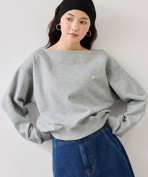 POLO BCS（ポロ ビーシーエス）の「【POLO BCS】オフショルスウェットトップス/WEB限定カラー（スウェット・レディース・ピンク/ネイビー/ライトグレー/キナリ・FREE）」の7枚目の写真