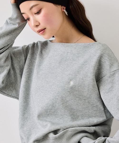 POLO BCS（ポロ ビーシーエス）の「【POLO BCS】オフショルスウェットトップス/WEB限定カラー（スウェット・レディース・ピンク/ネイビー/ライトグレー/キナリ・FREE）」の8枚目の写真