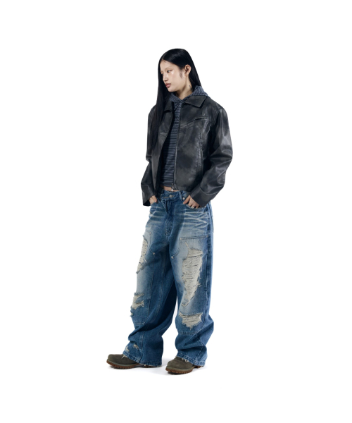 AAKAM(アーカム)の「Salt Washed Leather Jacket (Black)(ライダースジャケット・レディース・その他・1/2)」の7枚目の写真