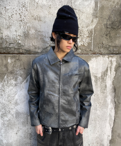 AAKAM(アーカム)の「Salt Washed Leather Jacket (Black)(ライダースジャケット・レディース・その他・1/2)」の11枚目の写真