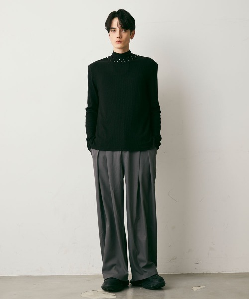 Shoowtime(ショウタイム)の「Drape Semi-Wide Tuck Slacks / ドレープセミワイドタックスラックス(スラックス・メンズ・チャコールグレー/ブラック・X-LARGE/LARGE/MEDIUM)」の11枚目の写真