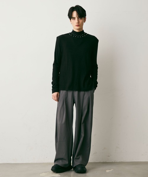 Shoowtime(ショウタイム)の「Drape Semi-Wide Tuck Slacks / ドレープセミワイドタックスラックス(スラックス・メンズ・チャコールグレー/ブラック・X-LARGE/LARGE/MEDIUM)」の12枚目の写真