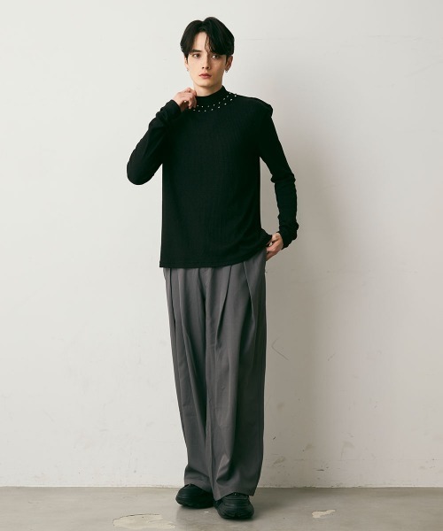 Shoowtime(ショウタイム)の「Drape Semi-Wide Tuck Slacks / ドレープセミワイドタックスラックス(スラックス・メンズ・チャコールグレー/ブラック・X-LARGE/LARGE/MEDIUM)」の13枚目の写真