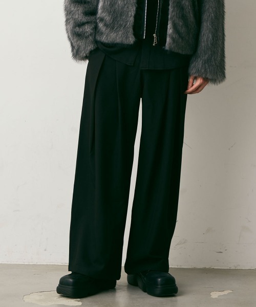 Shoowtime(ショウタイム)の「Drape Semi-Wide Tuck Slacks / ドレープセミワイドタックスラックス(スラックス・メンズ・チャコールグレー/ブラック・X-LARGE/LARGE/MEDIUM)」の18枚目の写真