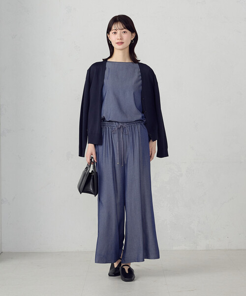 COMME CA ISM(コムサイズム)の「シャンブレースカ-チョ/セットアップ対応(その他パンツ・レディース・ブラック/ネイビー・FREE)」の9枚目の写真
