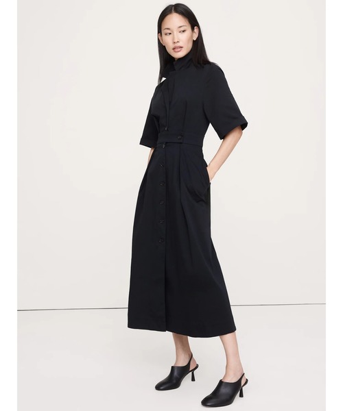 ストレッチ ポプリン シャツドレス（ワンピース）｜BANANA REPUBLIC