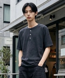 JEMORGAN(ジェーイーモーガン)の「JEMORGAN/ジェーイーモーガン 無地 ワッフル フライス ヘンリーネック 半袖Tシャツ/1P パックT/レディース メンズ(Tシャツ/カットソー)」